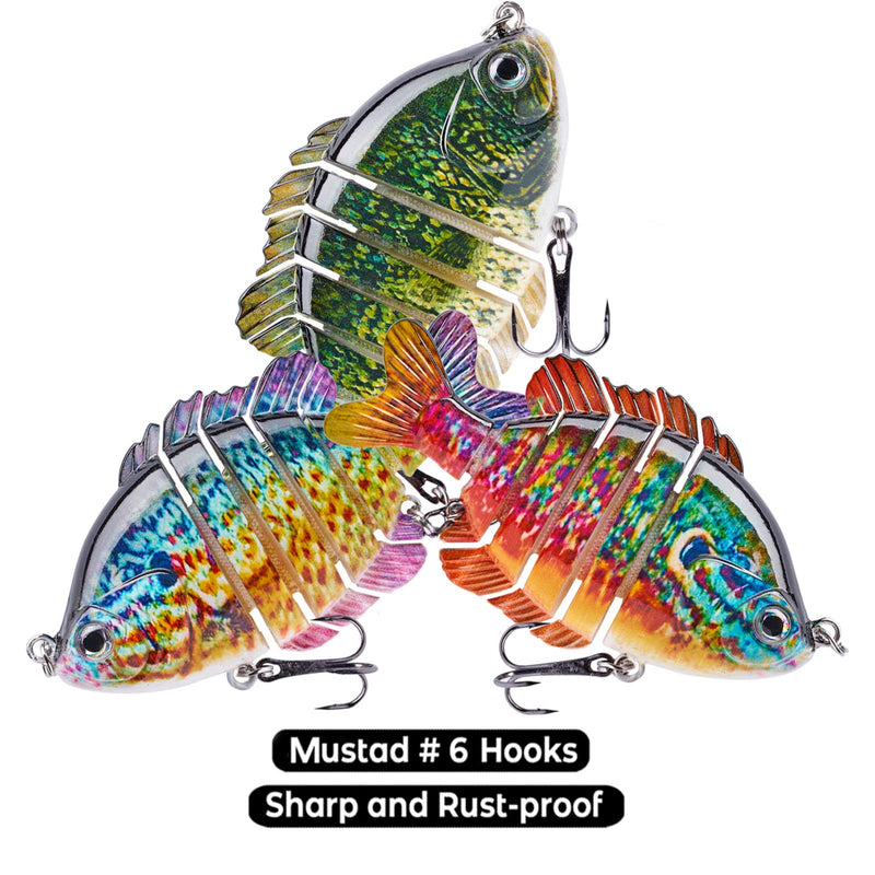 TANJULURE Fishing Lures for Bass Multi Jointed Swimbaits Slow Sinking Bionic Lifelike Swimming Bass Lures Freshwater Saltwater Bass Fishing baits Kit 3Pcs Color-A - BeesActive Australia