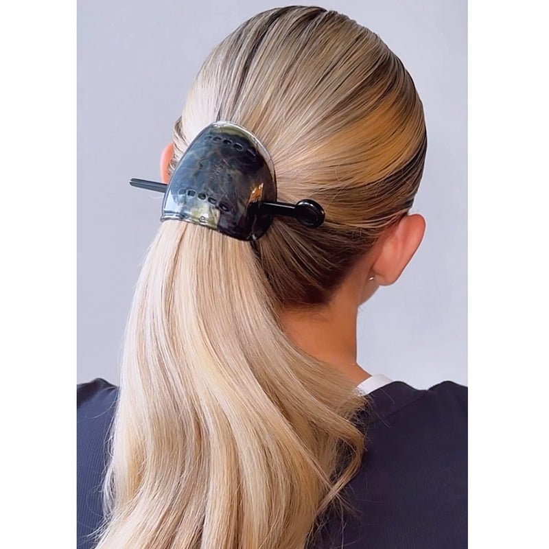 Camila Paris CP3344 French Hair Bun Holder Cover Cap Hair Updo, Green, Hair Pin Thru, Strong Hold Grip Hair Clips for Women, No Slip and Durable Styling Girls Hair Accessories, Made in France - BeesActive Australia