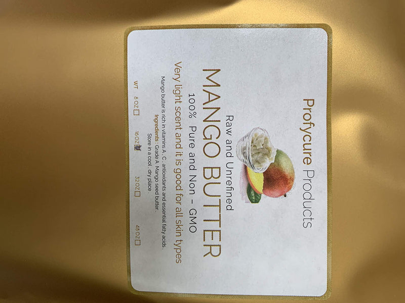 Mango Butter 16 oz (1 lb ) Natural Unrefined Pure 100% Raw , Moisturizing, Scent-free, Hexane-free Premium Grade for Soft Supple Skin and Healthy Hair , Nourishing & Healing Care & DIY- Made in USA Original Version - BeesActive Australia