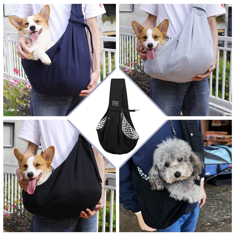 Dog and Cat Sling Carrier, Dog Carriers for Small Dogs, Soft Material, Easy to Clean and Non-Sticky, Fashionable and Sporty, for Outdoor Travel… Black - BeesActive Australia