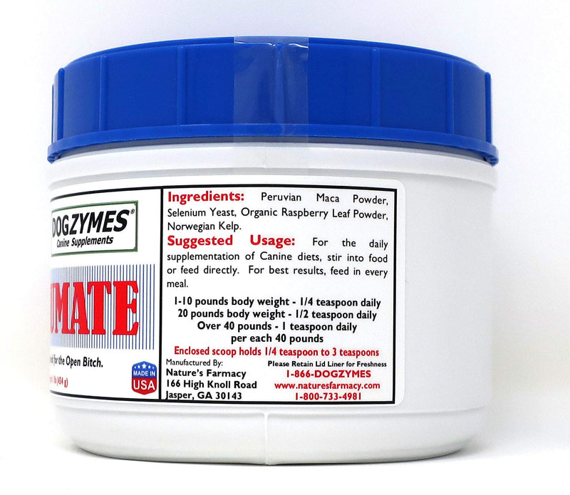 Dogzymes Estrumate Help normalize The Cycle, Used on an Older Bitch to Assist in a Successful Cycle or Used on a Bitch who has had an Irregular Cycle. 1 pound - BeesActive Australia