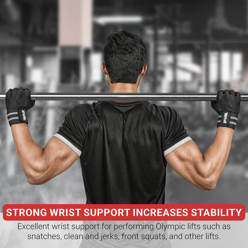 SPAREL Workout Gloves for Men and Women, Weight Lifting Gloves, Gym Gloves for Men, Exercise Gloves with Wrist Support for Weightlifting Training Full Palm Protection for Pull ups Fitness and Rowing Large - BeesActive Australia