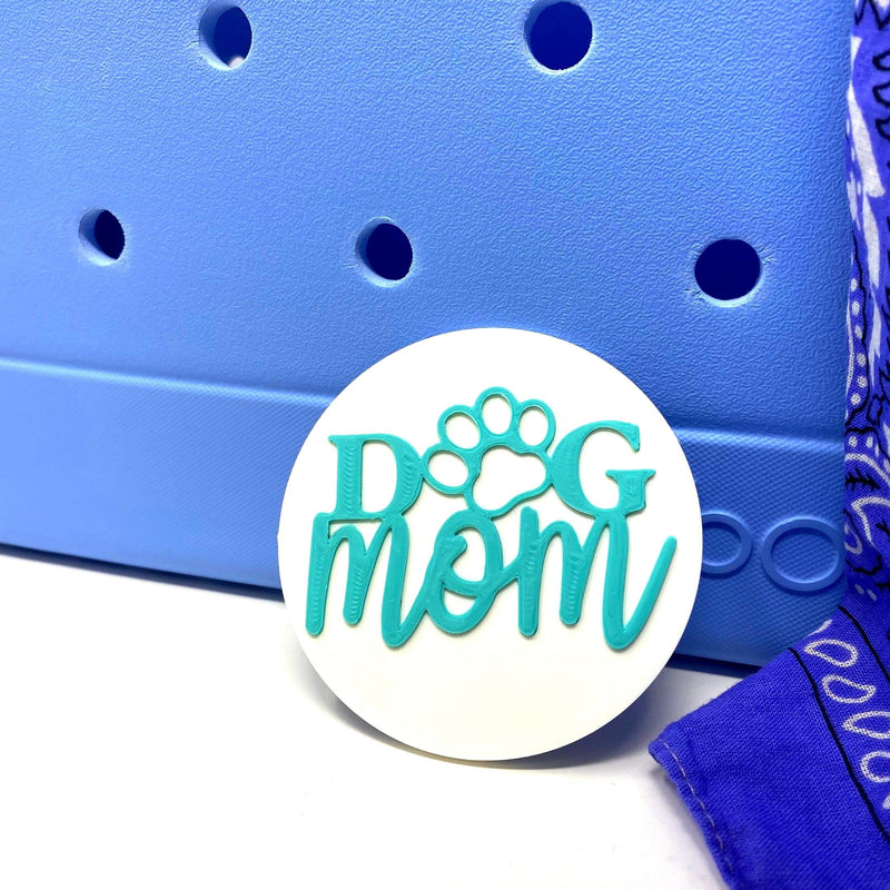 BOGLETS - Dog Mom Charm - Decorative Charm Accessories Compatible with Bogg Bags, Simply Southern and other Tote Bags. - (Teal and White) - BeesActive Australia