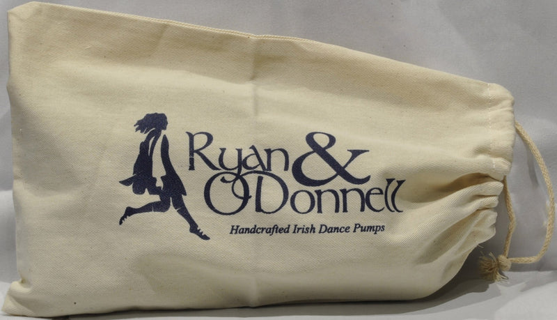[AUSTRALIA] - RYAN AND ODONNELL Girls Diamond Leather Irish Dance Pumps - with Free Drawstring Bag - 2 M UK 