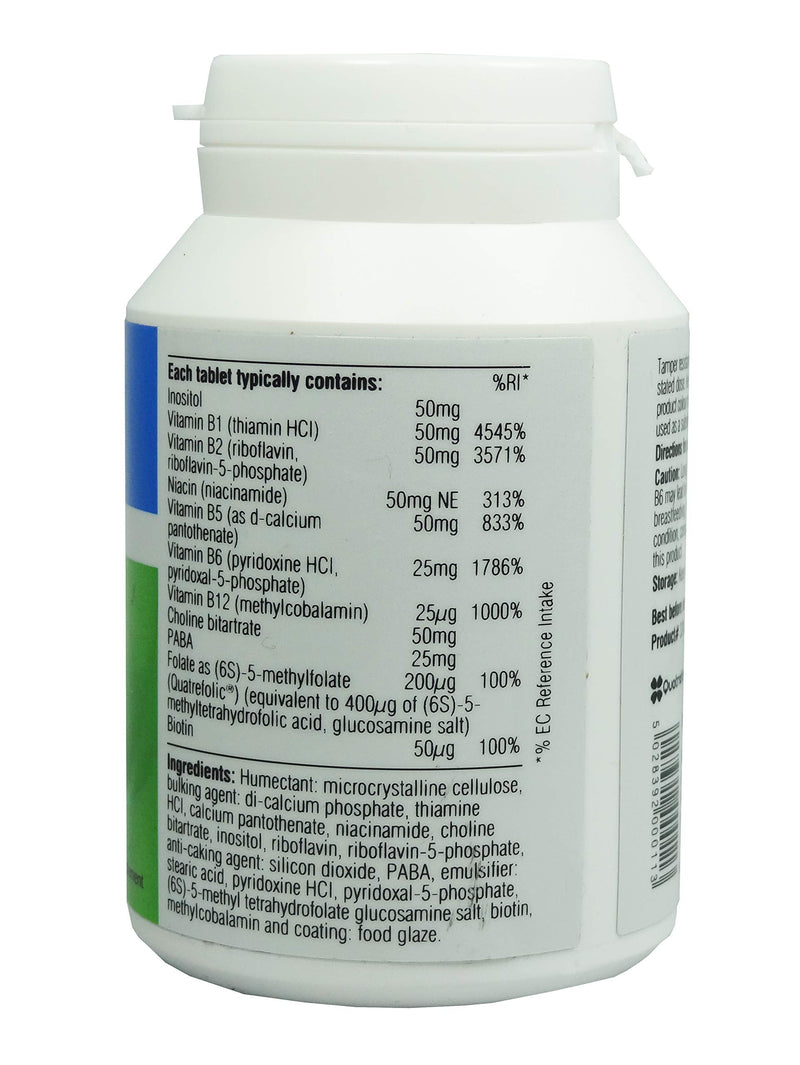 Nutri Advanced - Vitamin B Complex - Supplement with Folate, Vitamin B6 + B12, Inositol & Choline - Reduction of Tiredness and Fatigue - 90 Capsules - BeesActive Australia