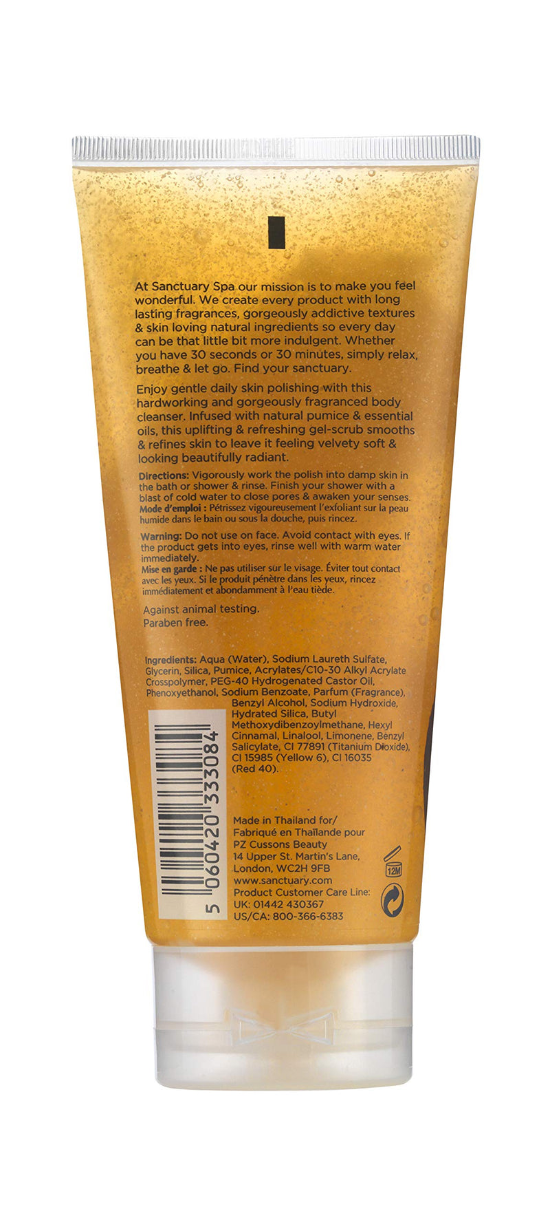 Sanctuary Spa Body Scrub with Natural Pumice and Essential Oils, Vegan and Cruelty Free, 200ml Old Version - BeesActive Australia