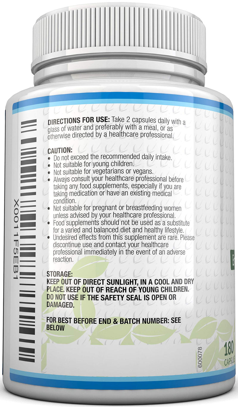 MSM 1200mg - 180 Capsules - 3 Month Supply - Methylsulfonylmethanethane with Added Vitamin C and Selenium - High Strength MSM - BeesActive Australia