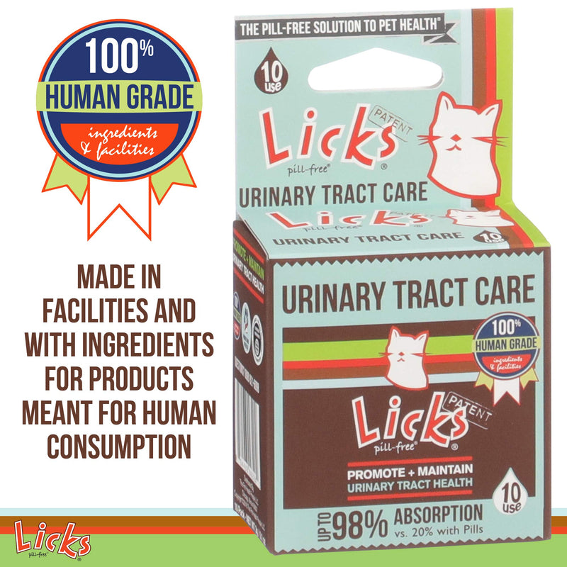 Licks Pill-Free Cat Urinary Tract Care - Cat UTI Care and Prevention Gel Packets - Urinary Tract Infection Supplement for Cats - Omega 3 Fish Oil and L-Lysine Supplement - Gel Packets - 10 Use - BeesActive Australia