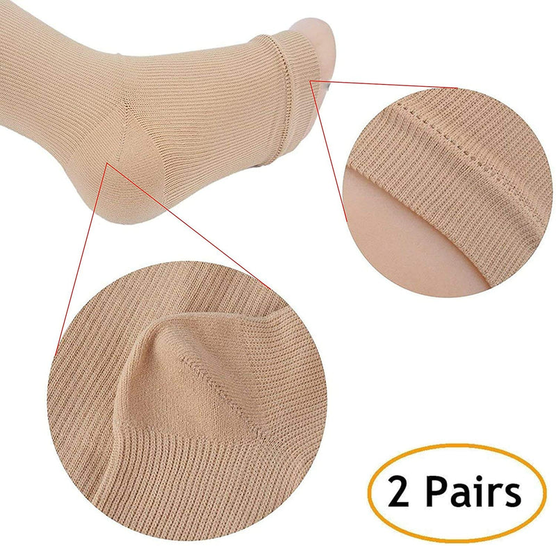 Compression Socks for Women or Men Flight Socks Ladies Socks for Swollen Feet and Legs Varicose Veins or DVT 2 Pairs S Black - BeesActive Australia