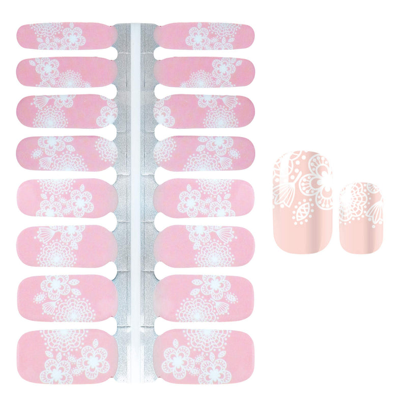 WOKOTO 5 Sheets Classical Adhesive Nail Art Polish Stickers Tips With 1Pc Nail File Flower Nail Wraps Decals Manicure Accessories KIT1 - BeesActive Australia