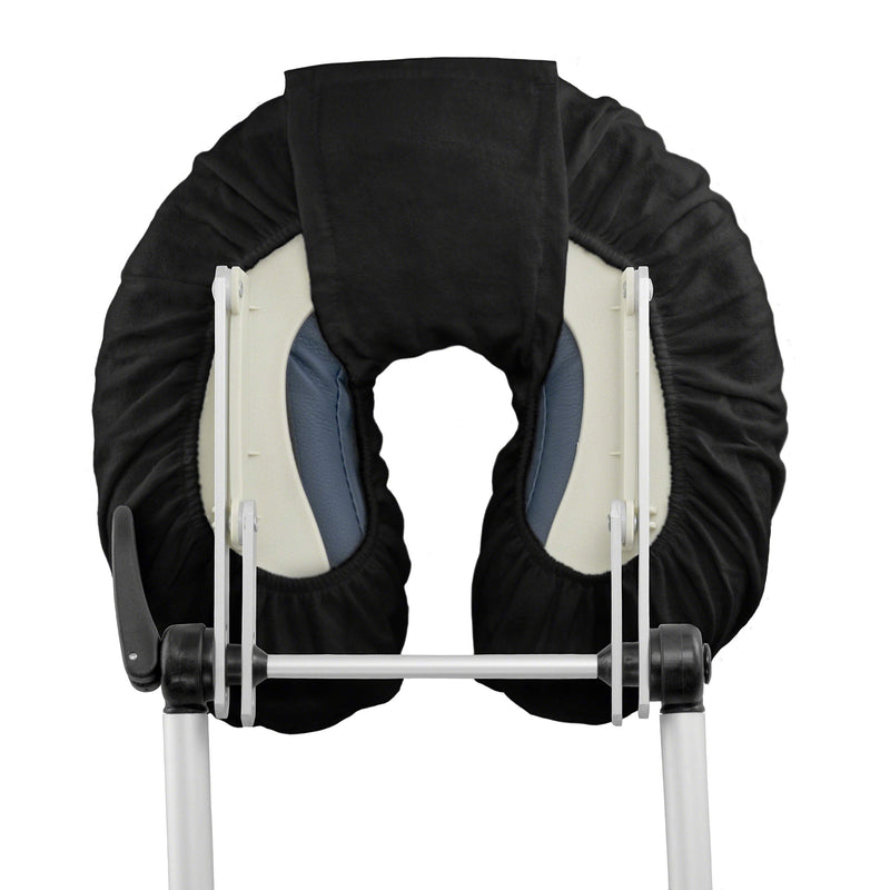 Fitted Deluxe Face Cradle Cover for Massage Tables: Brushed 100% Cotton. Fits All Standard Fest Rest Cushions. Pack of 4. [Black] Black - BeesActive Australia