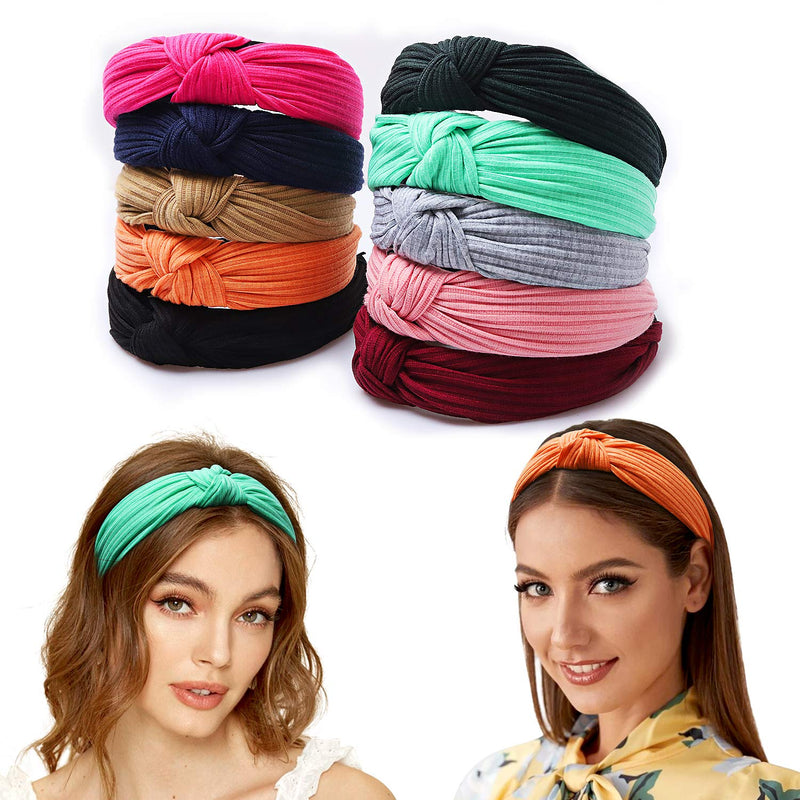 Haquno Headbands for Women 10 Packs Fabric Hair Band Accessories Elastic Head Wrap Cute Outdoor Hair Accessories - BeesActive Australia