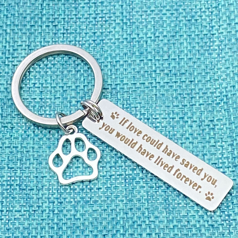Pet Memorial Gift Keychain for Dogs Cats Loss Remembrance Jewelry Loss of Pet Sympathy Keyring If Love Could Have Saved You, You Would Have Lived Forever In Memory of Dog Keepsake Condolences Gift - BeesActive Australia
