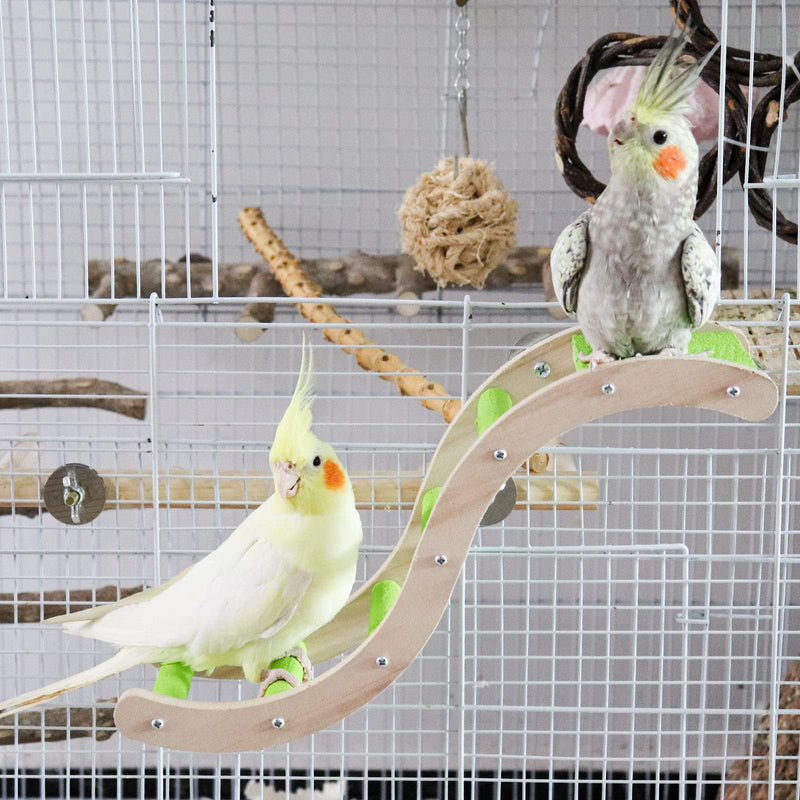 Bird Ladder Bridge, Wooden Pet Parrot Hamster Climbing Ladder Toys, Pet Bird Cage Accessories, Wood Climbing Ladder Perch for Bird Parrot Hamster Squirrel Sugar Gliders Parakeets Cockatiels(S Shape) S Shape - BeesActive Australia