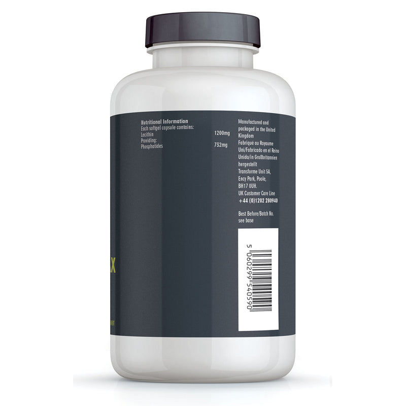 Transforme Lecithin Capsules 1200mg, 240 Softgels, Natural Source Phospholipids, Choline, High Strength, Gluten Free - BeesActive Australia