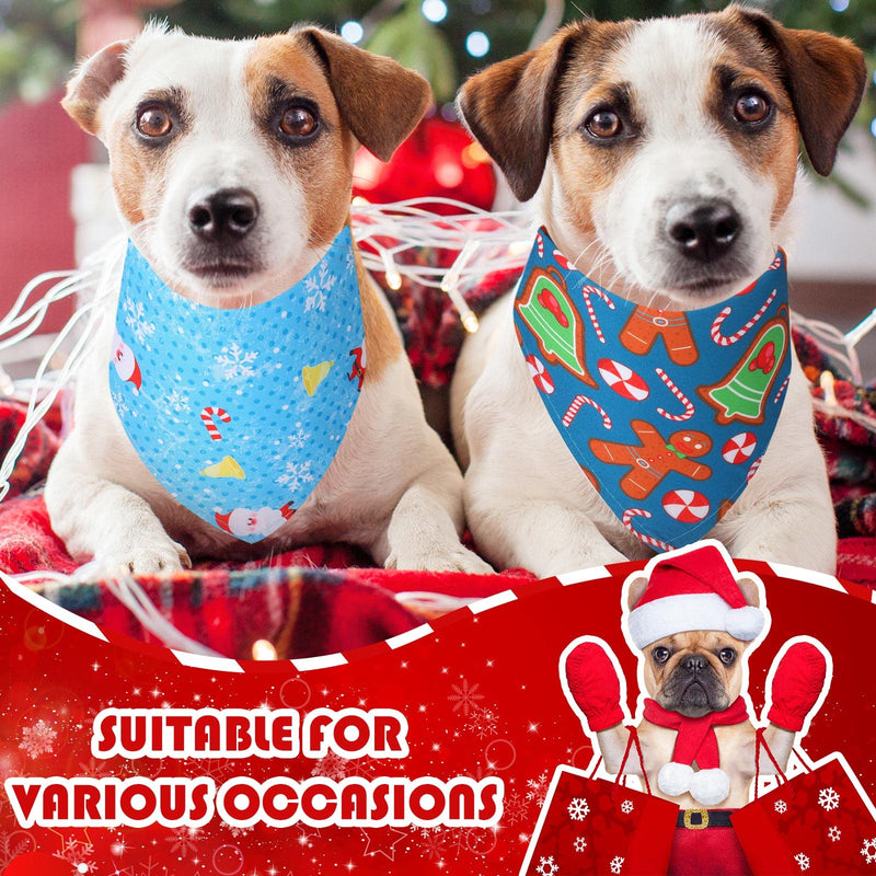 50 Pieces Christmas Dog Bandanas Bulk Dog Kerchief Set Bibs Triangle Dog Scarf Dog Bandanas with Christmas Patterns for Christmas Party Pet Costume Accessories Decoration - BeesActive Australia