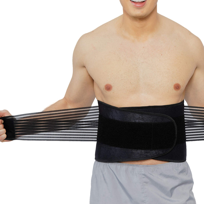 Neotech Care Neoprene Back Brace, Lumbar Support with Double Banded Strong Compression Pull Straps (Black, Size M) Black - BeesActive Australia