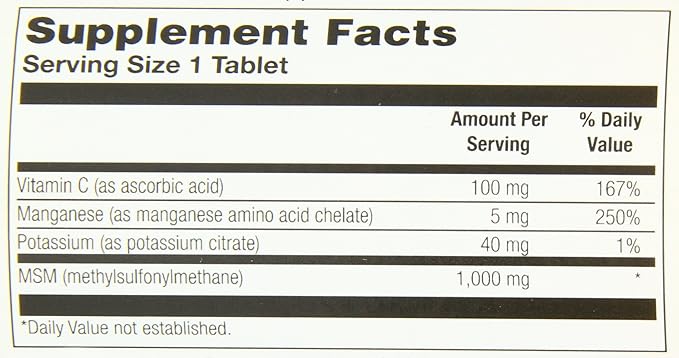 Overseas direct shipment Thompson Nutritional Products MSM, 120 Tabs 1000 MG - BeesActive Australia