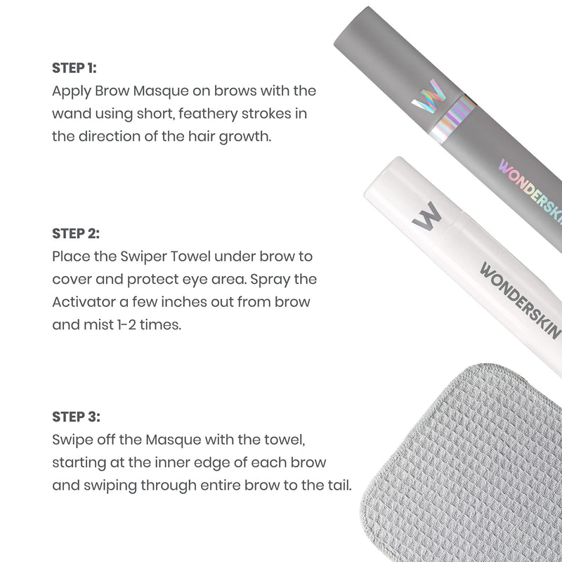 Wonderskin Wonder Blading Perfect Brow Tint Kit has a Long-Lasting Waterproof Brow Masque and Touch-Up Pomade Pencil. Alcohol-Free Microblading Alternative with Natural-Looking Results (Dark Brunette) Dark Brunette - BeesActive Australia