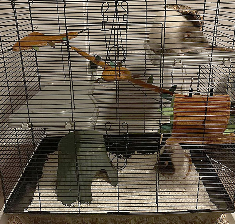 MUYG Hamster Hammock,Small Animal Hanging Hideout Tunnel Sleeping Set Plush Swing Warm Bed House Cage Nest Accessories for Sugar Glider,Squirrel,Brown(5 Pcs) - BeesActive Australia