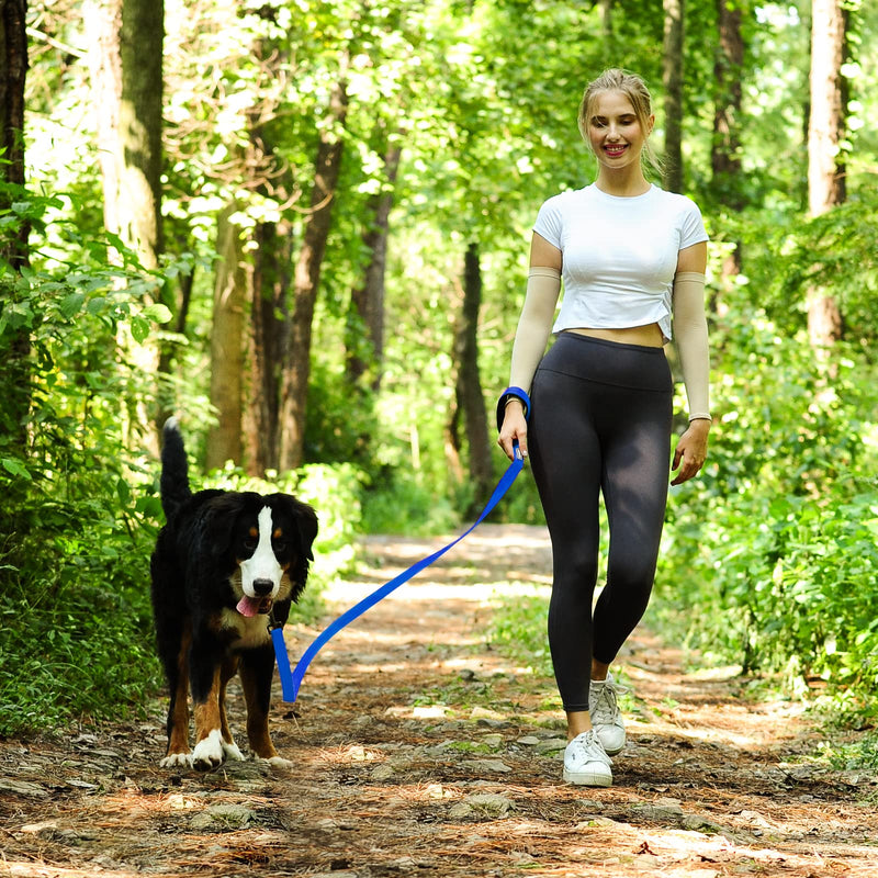 VIVAGLORY Dog Leash with Padded Handle, Heavy Duty Reflective Nylon Training Leash Walking Lead for Small to Large Dogs 6 ft. x 1 in. (25~120 lbs.) Blue - BeesActive Australia