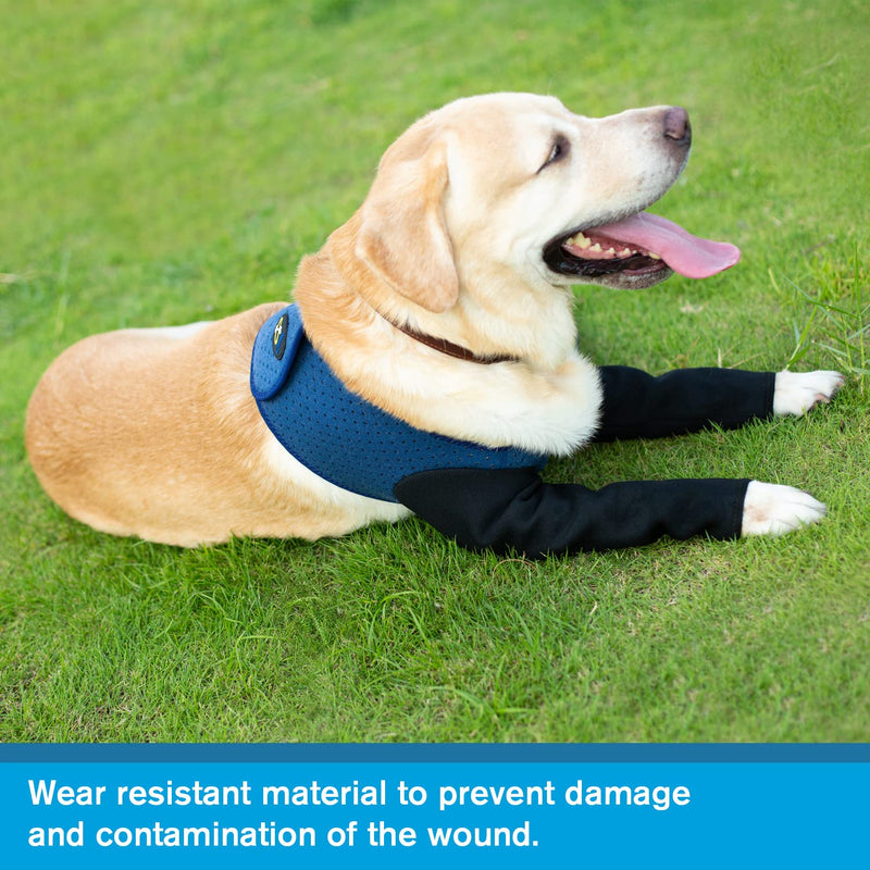 Coodeo Dog Recovery Sleeves, Cone Collar Alternative, Abrasion Resistant Dog Recovery Suit, Washable 2.5mm Thick and Waterproof, Pet Wounds Prevent Licking, Bite, Keep Dry XL Blue - BeesActive Australia