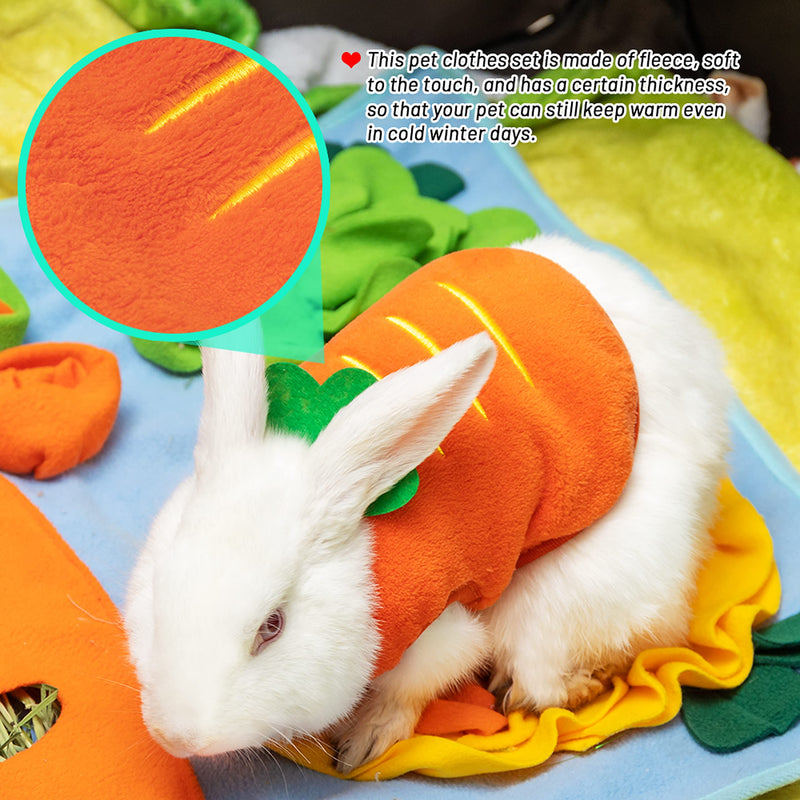 IPRAVOCI Guinea Pig Clothes - Plaid Cute Fleece Warm Pet Outfits for Rabbit Bunny Ferrets Chinchillas Kitten Chihuahua, etc. Small Animals - Bow Tie Christmas Holiday Daily Wear Cozy Vest Pet Costume XX-Small pink and orange - BeesActive Australia