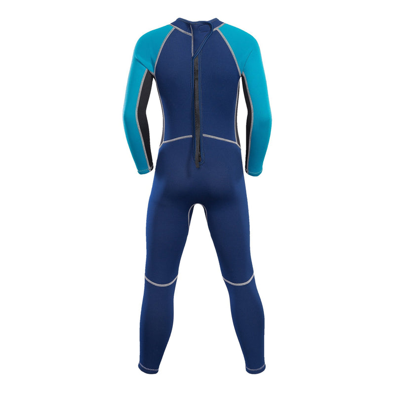 [AUSTRALIA] - NATYFLY Kids Wetsuit, 2mm Neoprene Thermal Swimsuit, Full Wetsuit for Girls Boys and Toddler, Long Sleeve Kids Wet Suits for Swimming Blue-2MM-Long Sleeve M-For Height 42”-47” 