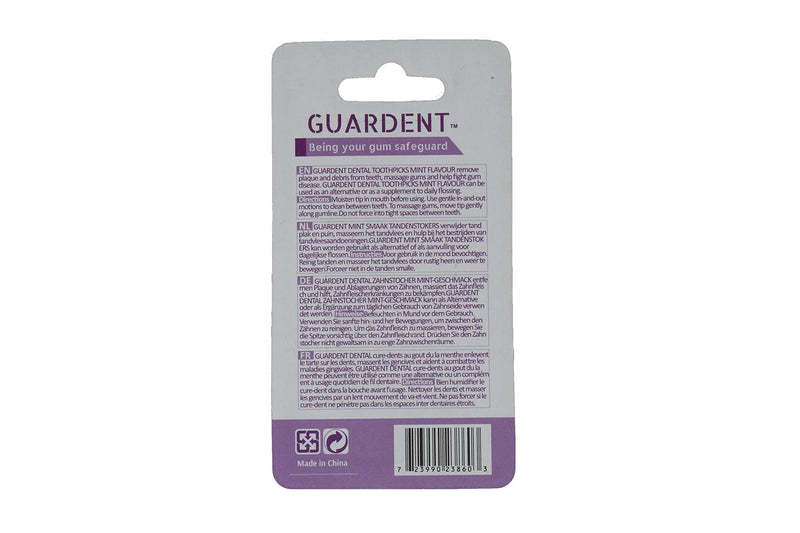 Guardent Dental Extra-Thin Toothpicks and Biodegradable Woodsticks Plaque Remover Fresh Effect - Mint & Fluoride Flavor - 2 Packs of 120 Picks (240 Picks) 2 Packs of 120 Picks (240 Picks) - BeesActive Australia