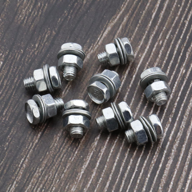 SING F LTD 20Pcs Bicycle Cable Anchor Bolts 6mm with Nuts and Washers for BMX Cross Bike Electric Bike Foldable Hybrid Kids Mountain Racing Trekking Bike Cycling Accessories Round/Hex Head Screw Hex Head Screw - BeesActive Australia