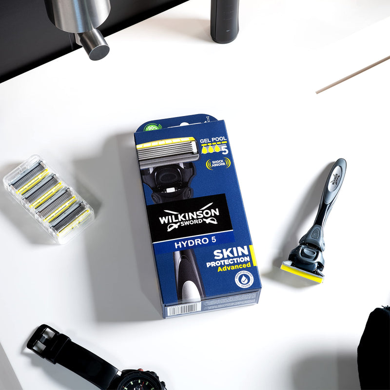 Wilkinson Sword Hydro 5 4 x Wilkinson Sword Hydro 5 Skin Protection Advanced with Menthol Enriched Lubricant Band, Compatible for Any Hydro Razor - BeesActive Australia