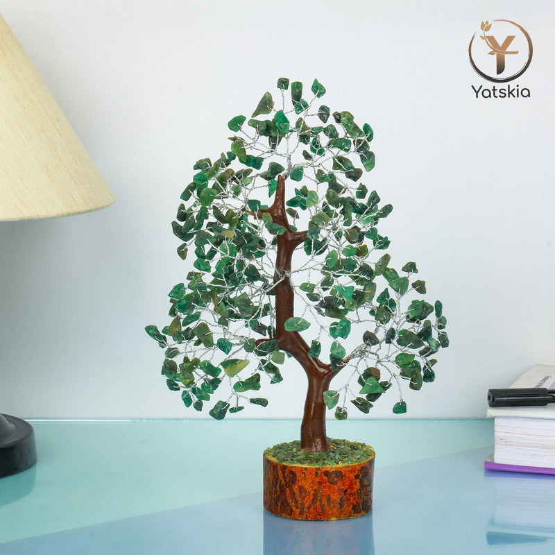 YATSKIA Green Aventurine - Crystal Tree, Gemstone Tree, Chakra Tree of Life, Balancing Tree, Healing Crystal, Crystal and Stone Decor, Fungshui Decorations, Positive Energy Gifts for Women Green Aventurine Silver Wire - BeesActive Australia