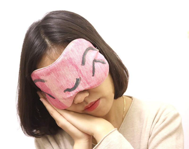 100% Cotton Sleep Eye Mask for Women and Men – Eye Mask for Travel – Eye Cover for Sleeping – Light Blocking Sleep Mask with Unique Pattern Drawn by Children (Pink) Pink - BeesActive Australia