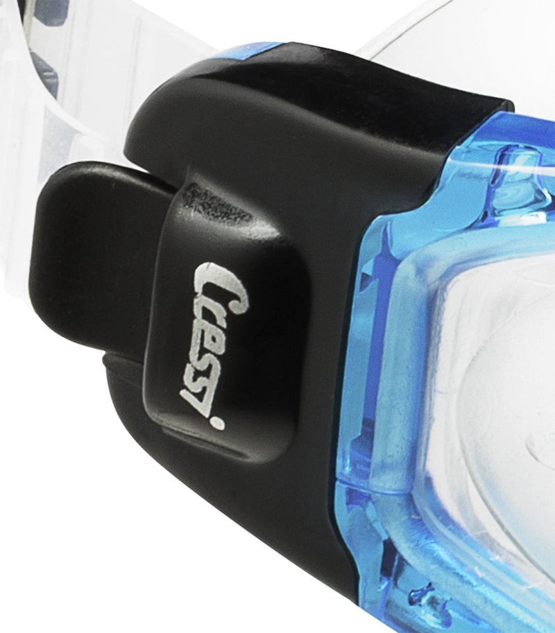 [AUSTRALIA] - Cressi Adult Swim Goggles with Tempered Glass Lens with Anti-UV Treatment | Galileo: Made in Italy Clear/Aquamarine 