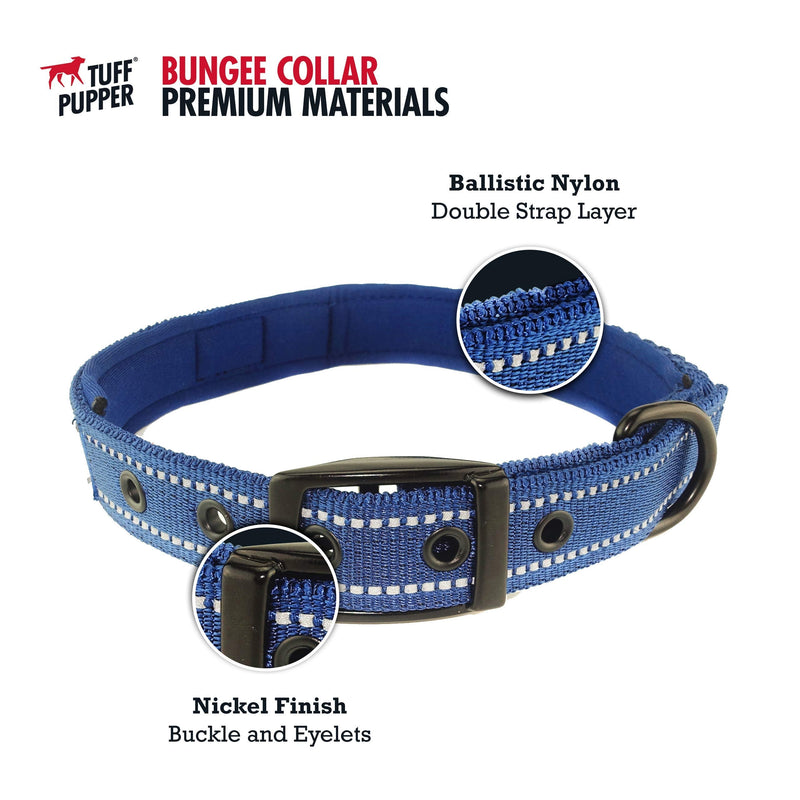 Tuff Pupper Heavy Duty Dog Collar with Handle | Ballistic Nylon Heavy Duty Collar | Padded Reflective Dog Collar with Adjustable Stainless Steel Hardware | Convenient Sizing for All Breeds Medium/Large (14 - 18" Neck) March Red - BeesActive Australia