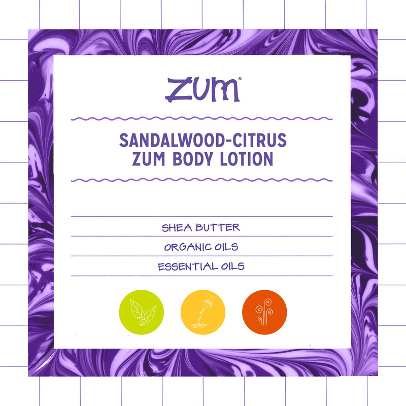 Zum Body Lotion - Sandalwood-Citrus - 8 fl oz - BeesActive Australia