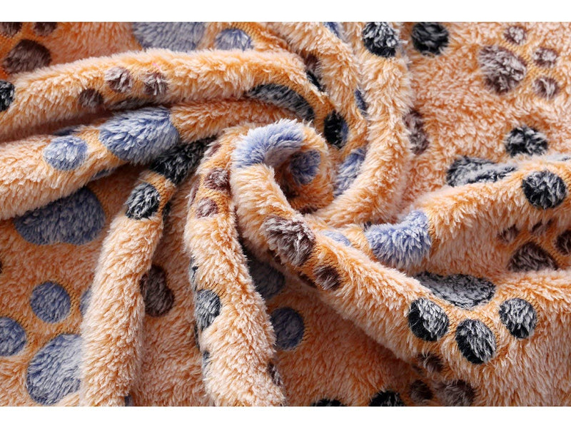 1 Pack 3 Blankets Super Soft Fluffy Premium Fleece Pet Blanket Flannel Throw for Dog Puppy Cat - Paw Large (Pack of 3) - BeesActive Australia