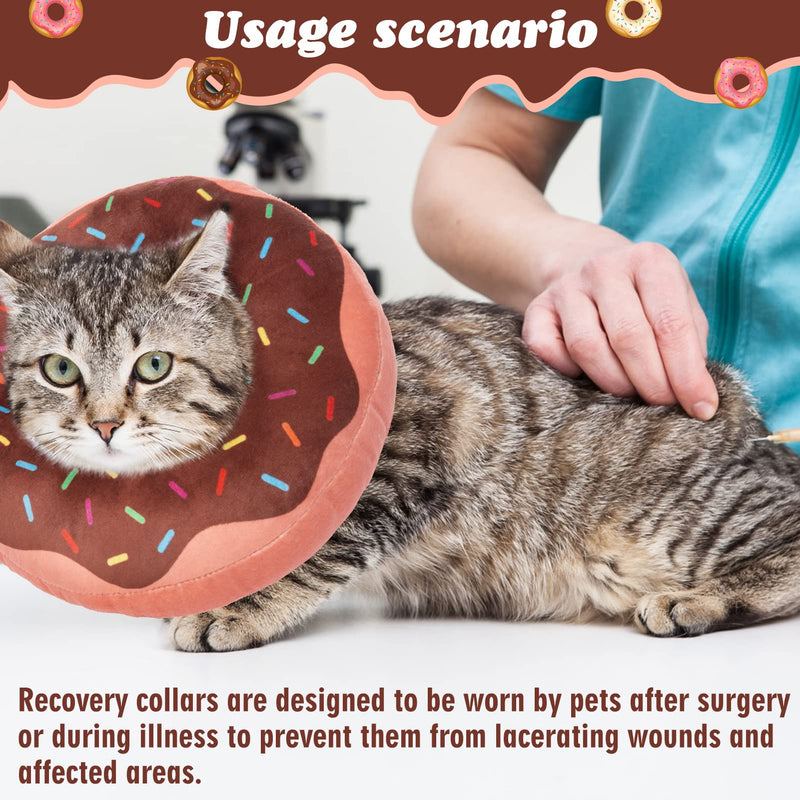 Cat Recovery Collar Cute Donut Cat Cone Collar Soft for Kitten and Cats After Surgery, Soft Adjustable Protective Pet E Collar Neck Cone Fit for Boy Girl Kitties Puppies Small Dogs Medium(Neck Girth 6.7"-11") - BeesActive Australia