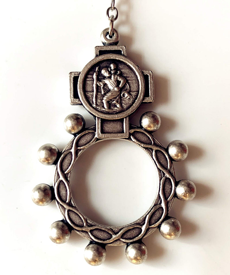 elegantmedical HANDMADE vintage silver rose beads Catholic OUR LADY OF FATIMA Rosary Necklace Cross Gift Box Italy crucifix - BeesActive Australia