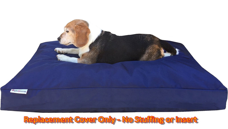 Dogbed4less Medium Large 1680 Ballistic Heavy Duty Dog Pet Bed External Zipper Duvet Cover - Replacement Cover only, 37X27X4 Inches, Navy Blue - BeesActive Australia