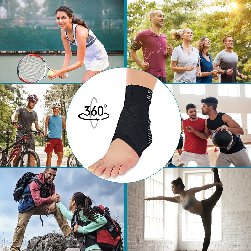 Seektop Ankle Support Brace for Women & Men,Ankle Compression Sleeve with Adjustable Strap,Breathable Ankle Wrap for Sprain, Achilles Tendonitis, Plantar Fasciitis,Pain Foot Medium - BeesActive Australia