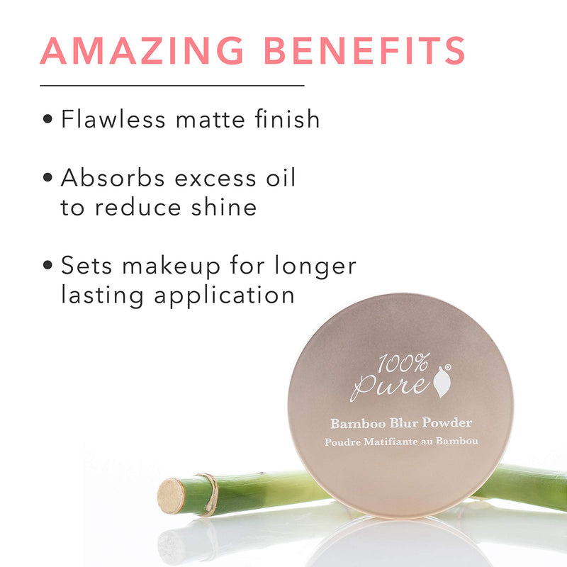 100% PURE Bamboo Blur Powder, Translucent, Setting Powder, Loose Face Powder for Setting Makeup, Lightweight, Long Lasting Face Makeup, Vegan Makeup - 0.2 Oz Transluscent - BeesActive Australia