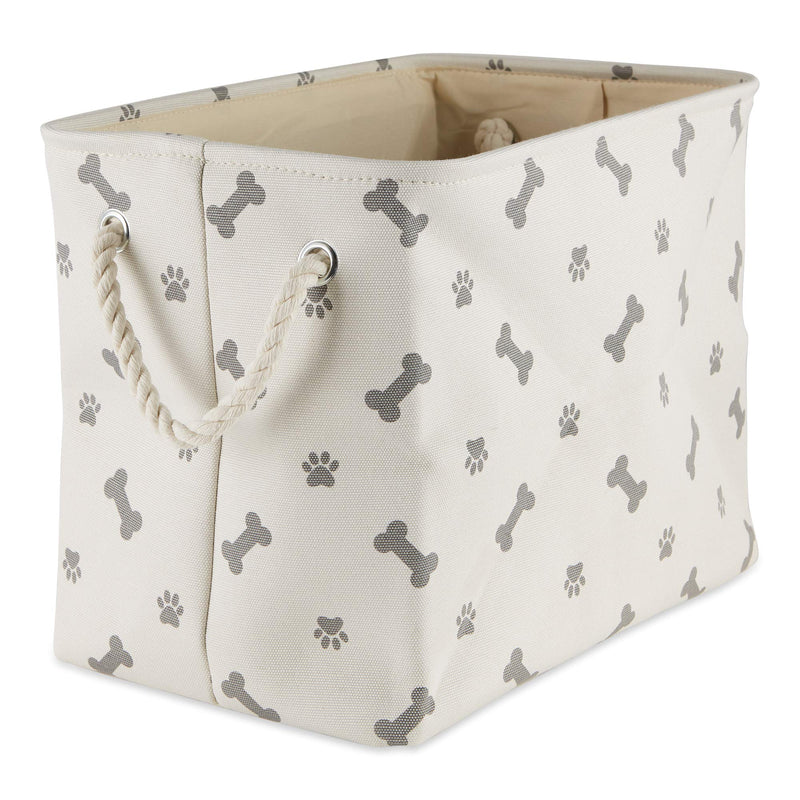Bone Dry Pet Storage Collection Paw and Bone Print, Small Rectangle, Gray - BeesActive Australia