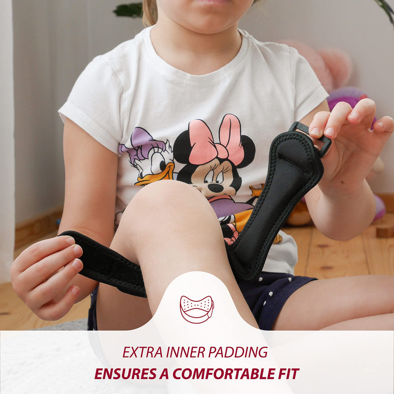 KARM Kids Knee Support Strap - Childs Osgood Schlatter Knee Support Brace for Girls & Boys | Junior Teenager Patella Tendon Knee Strap Band | Arthritis Pain & Knee Conditions & Sports (1PC, Black) One Size - BeesActive Australia