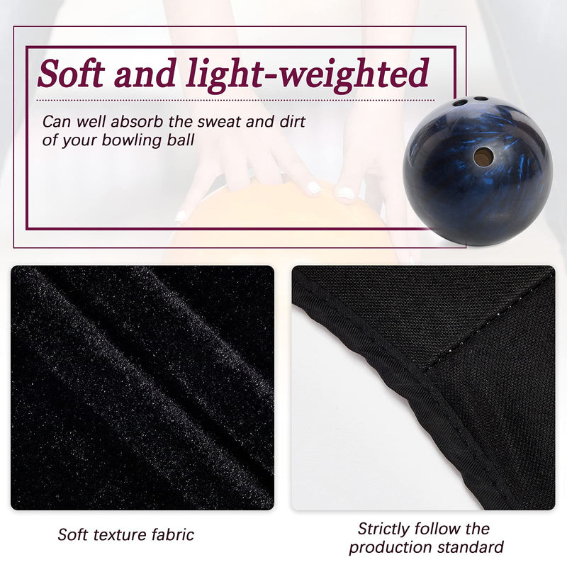 Zhanmai 2 Pack Bowling See Saws Washable Bowling Ball Polisher Bags Bowling Ball Cleaner Holder Bags Black Bowling Cleaner Towels for Bowling Ball Cleaning - BeesActive Australia