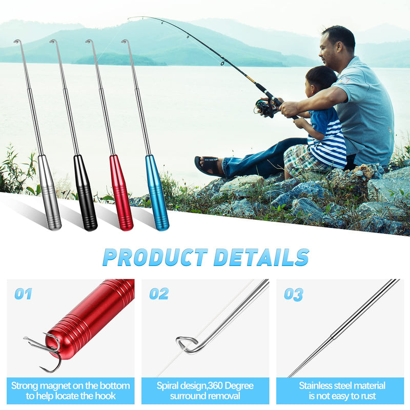 Civaner Fishing Hook Quick Removal Device Quick Fish Hook Remover Fish Hook Detacher Fish Hook Disconnect Device Fish Hook Removal Tool Fishing Accessory for Fishing Saltwater Freshwater, 4 Colors - BeesActive Australia