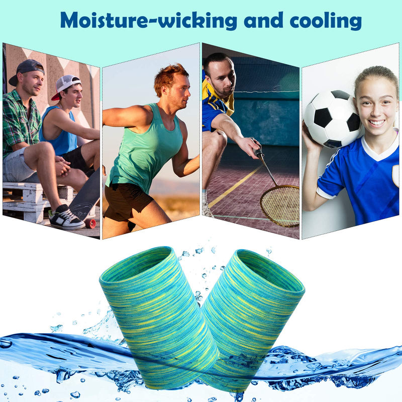 6 Pairs Cooling Wristbands Athletic Exercise Wrist Sweatband Ice Cooling Sweat Absorbing Wristband for Men Women Gym Yoga Sports Blue, Black, Purple - BeesActive Australia