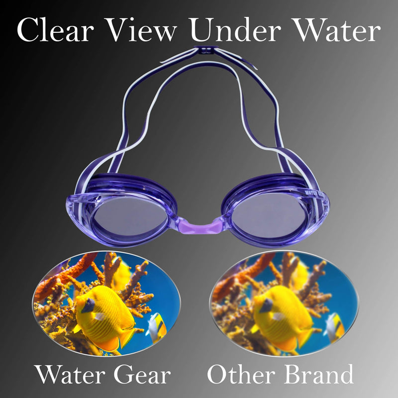 Water Gear Vision Swim Goggles Purple/Clear - BeesActive Australia