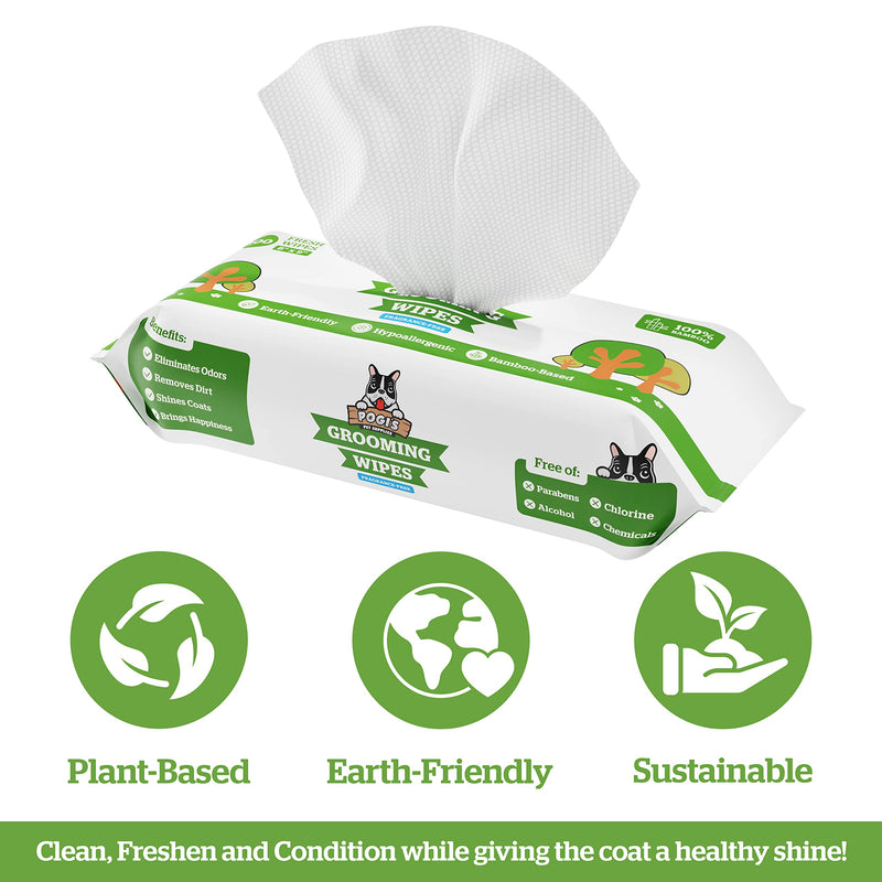 Pogi's 300 Unscented Dog Poop Bags w/ Handles and 100 Plant-based Grooming Wipes Bundle - BeesActive Australia