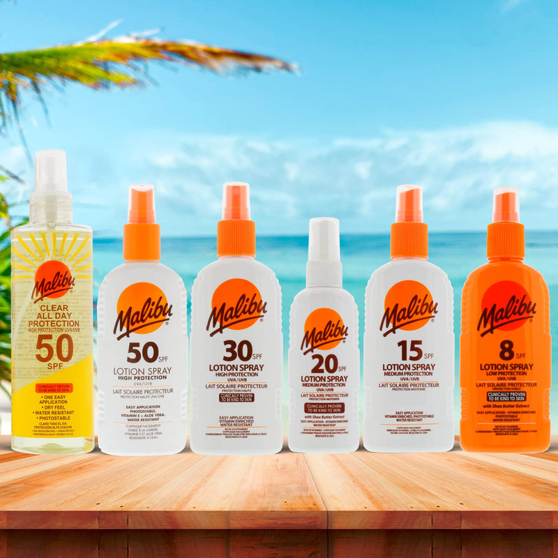 Malibu Sun SPF 50 Lotion Spray, High Protection Sun Cream, Water Resistant, Vitamin Enriched, 200ml - BeesActive Australia